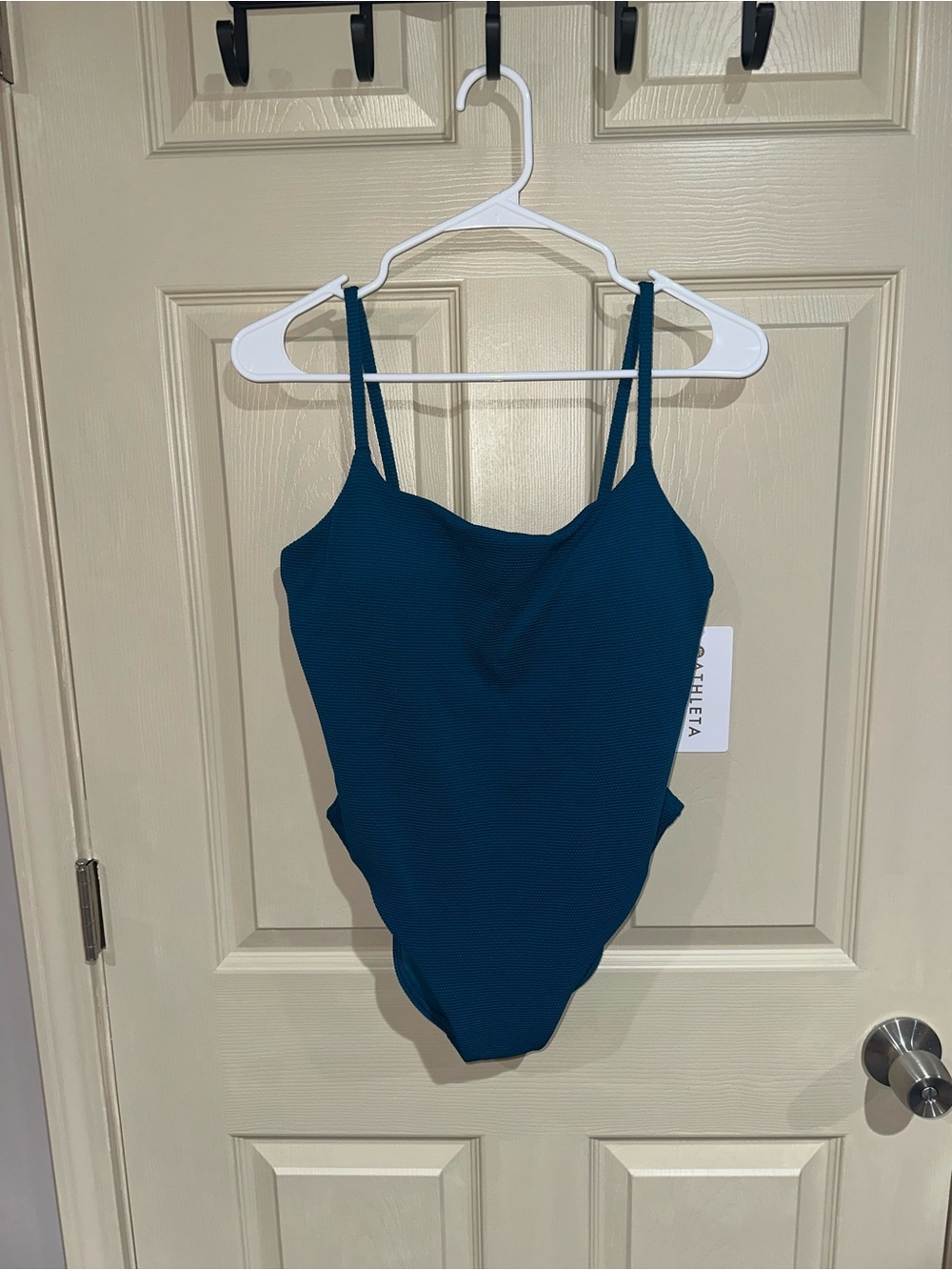 Athleta Deep Teal Scoop Pique One-Piece Swimsuit